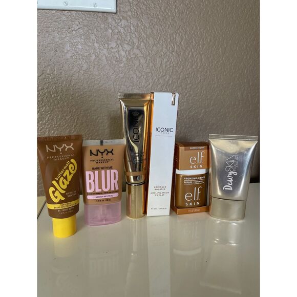 Beauty bundle skin tint radiance booster bronzing drops blur foundation - Picture 1 of 7